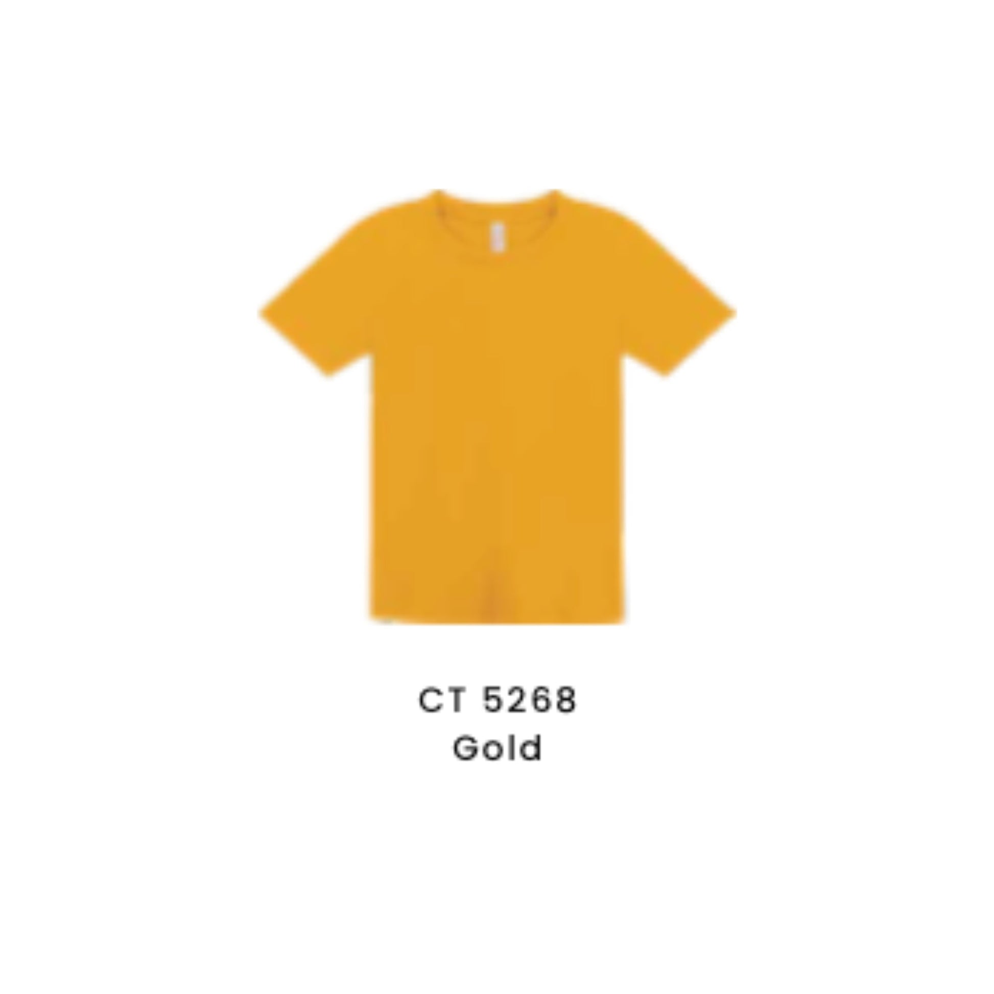 Custom T-Shirt - Kids Comfy Cotton Short Sleeve | Plain | Gold | CT5268