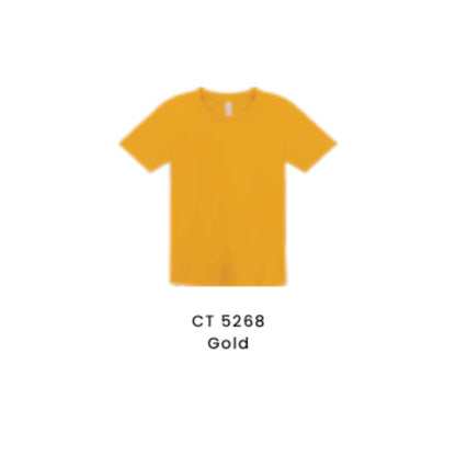 Custom T-Shirt - Kids Comfy Cotton Short Sleeve | Plain | Gold | CT5268