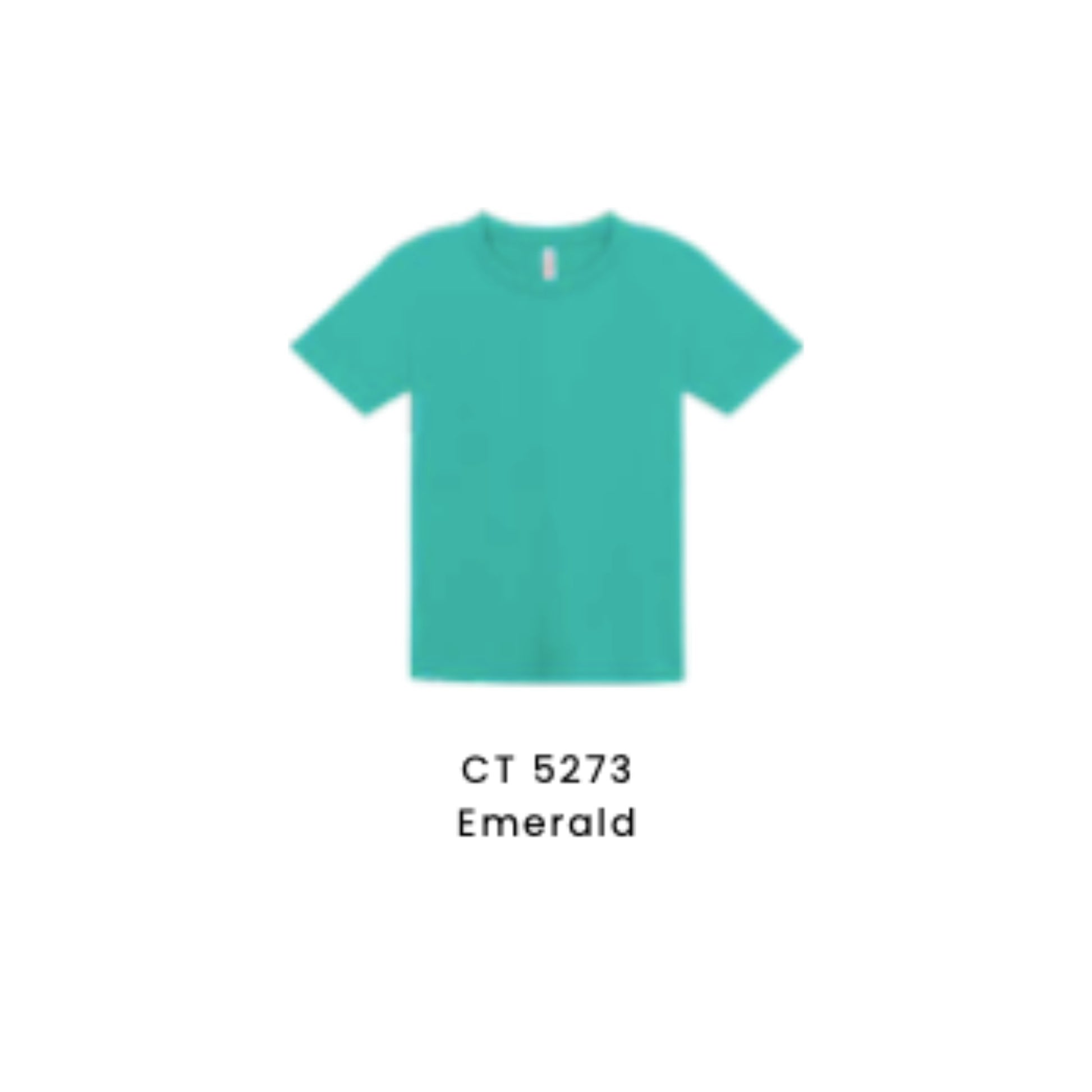 Custom T-Shirt - Kids Comfy Cotton Short Sleeve | Plain | Emerald | CT5273