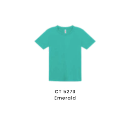 Custom T-Shirt - Kids Comfy Cotton Short Sleeve | Plain | Emerald | CT5273