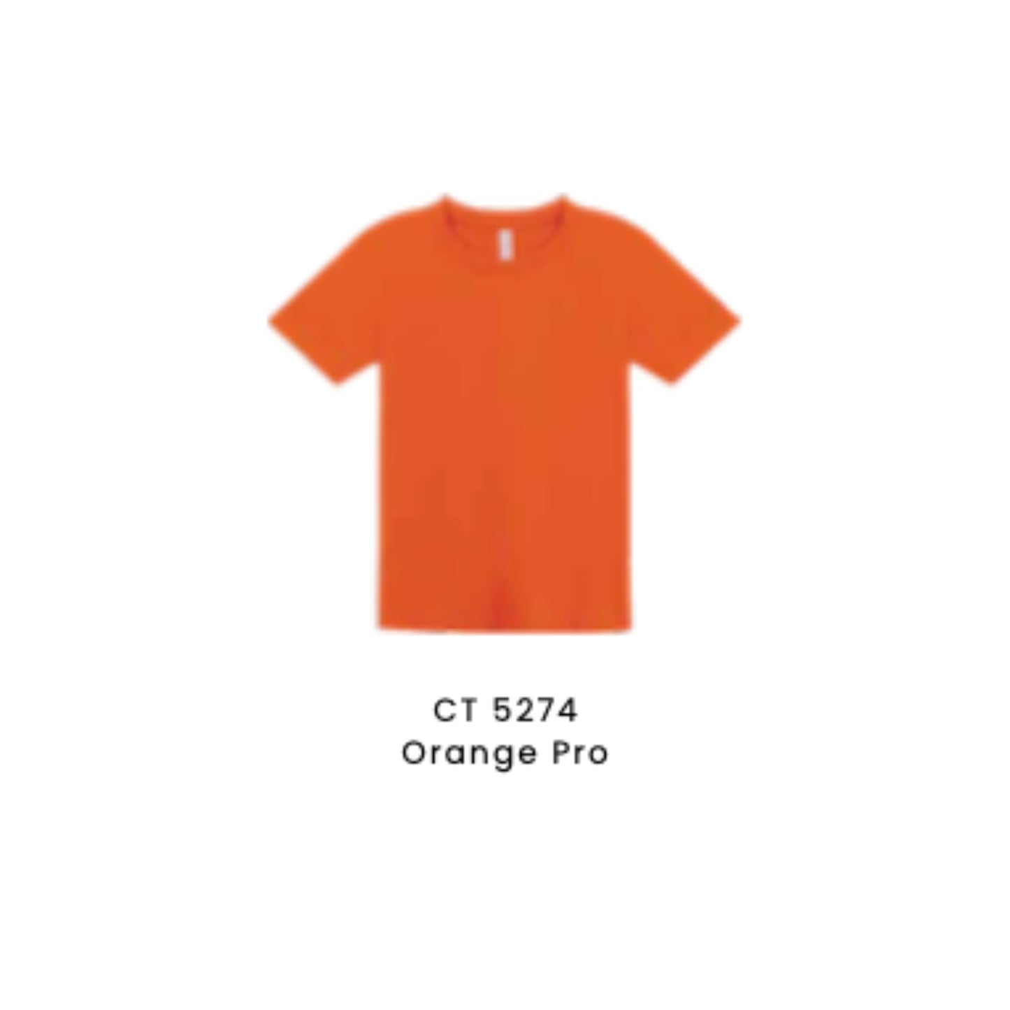 Custom T-Shirt - Kids Comfy Cotton Short Sleeve | Plain | Orange Pro | CT5274
