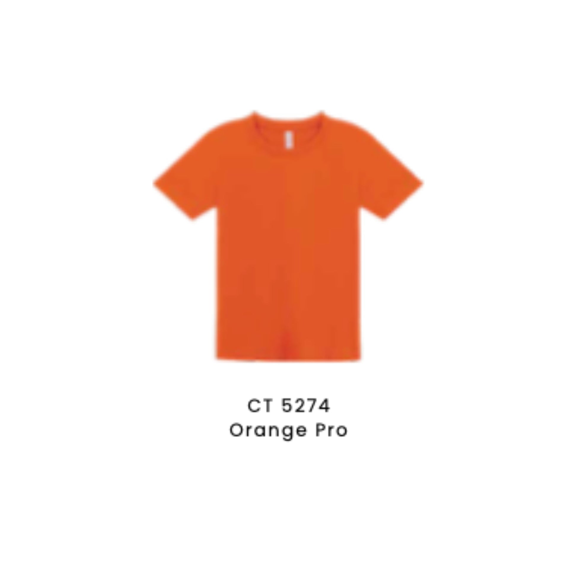 Custom T-Shirt - Kids Comfy Cotton Short Sleeve | Plain | Orange Pro | CT5274