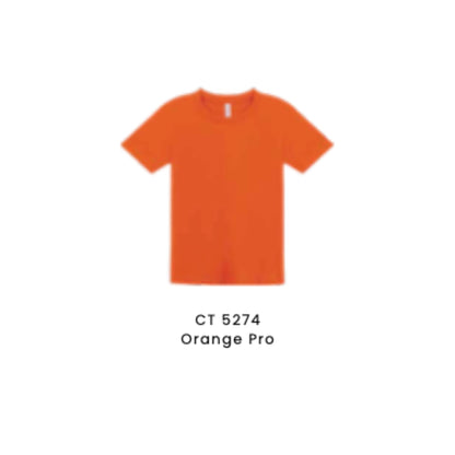 Custom T-Shirt - Kids Comfy Cotton Short Sleeve | Plain | Orange Pro | CT5274