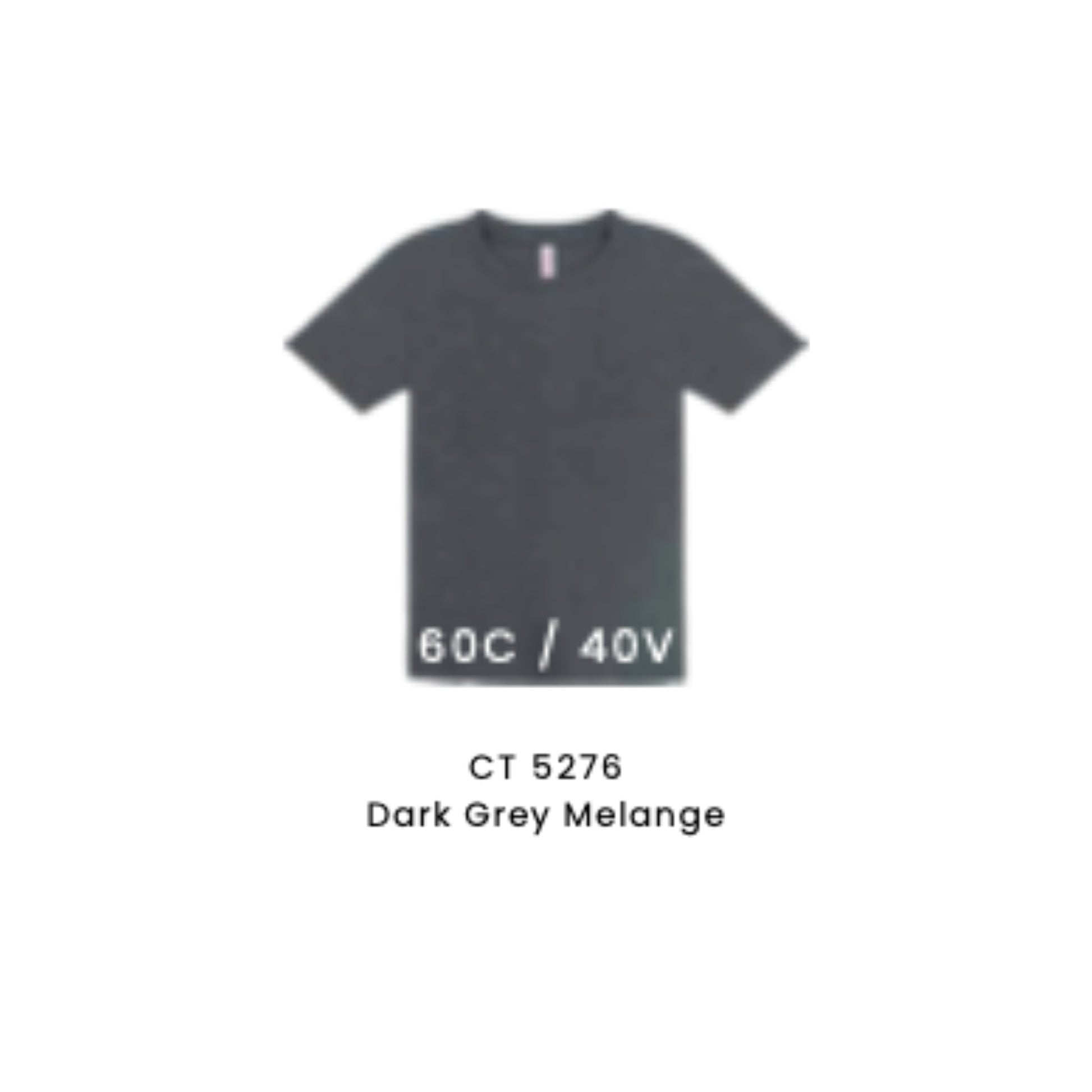 Custom T-Shirt - Kids Comfy Cotton Short Sleeve | Plain | Dark Grey Melange | CT5276