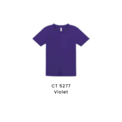 Custom T-Shirt - Kids Comfy Cotton Short Sleeve | Plain | Violet | CT5277