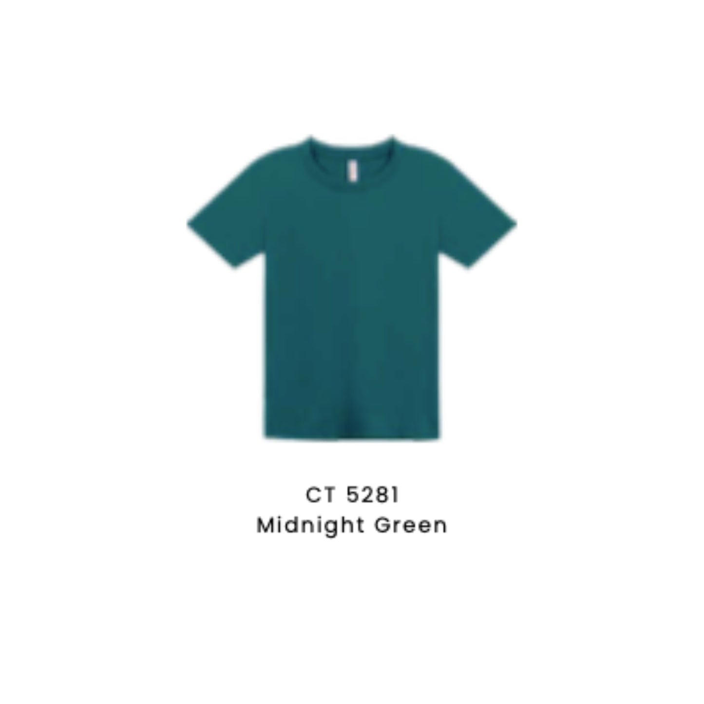Custom T-Shirt - Kids Comfy Cotton Short Sleeve | Plain | Midnight Green | CT5281