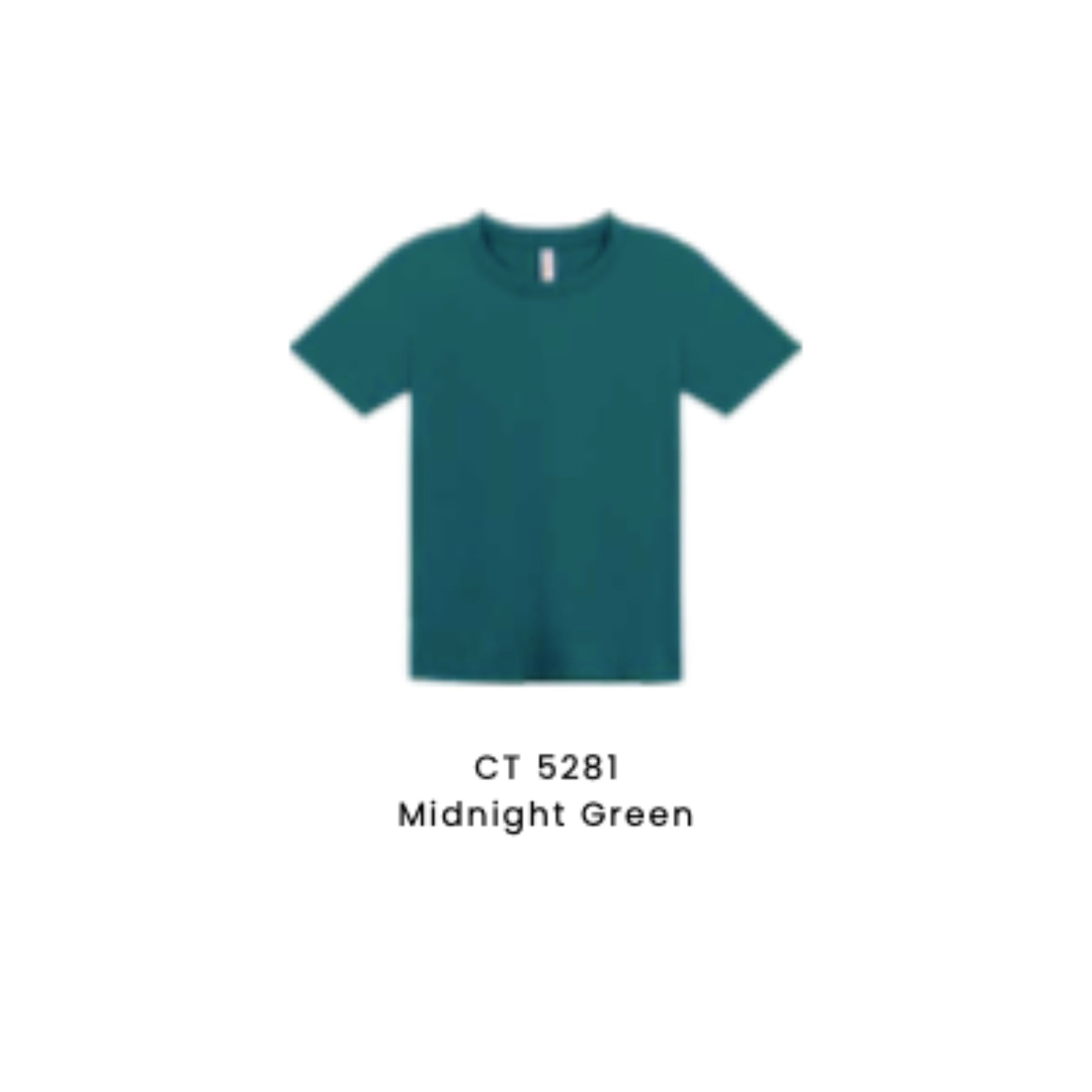 Custom T-Shirt - Kids Comfy Cotton Short Sleeve | Plain | Midnight Green | CT5281