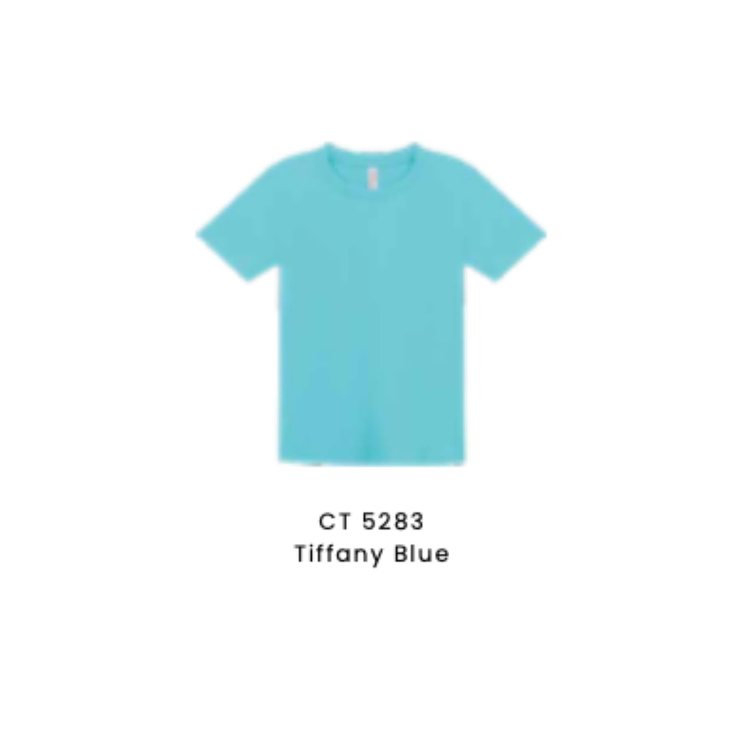 Custom T-Shirt - Kids Comfy Cotton Short Sleeve | Plain | Tiffany Blue | CT5283