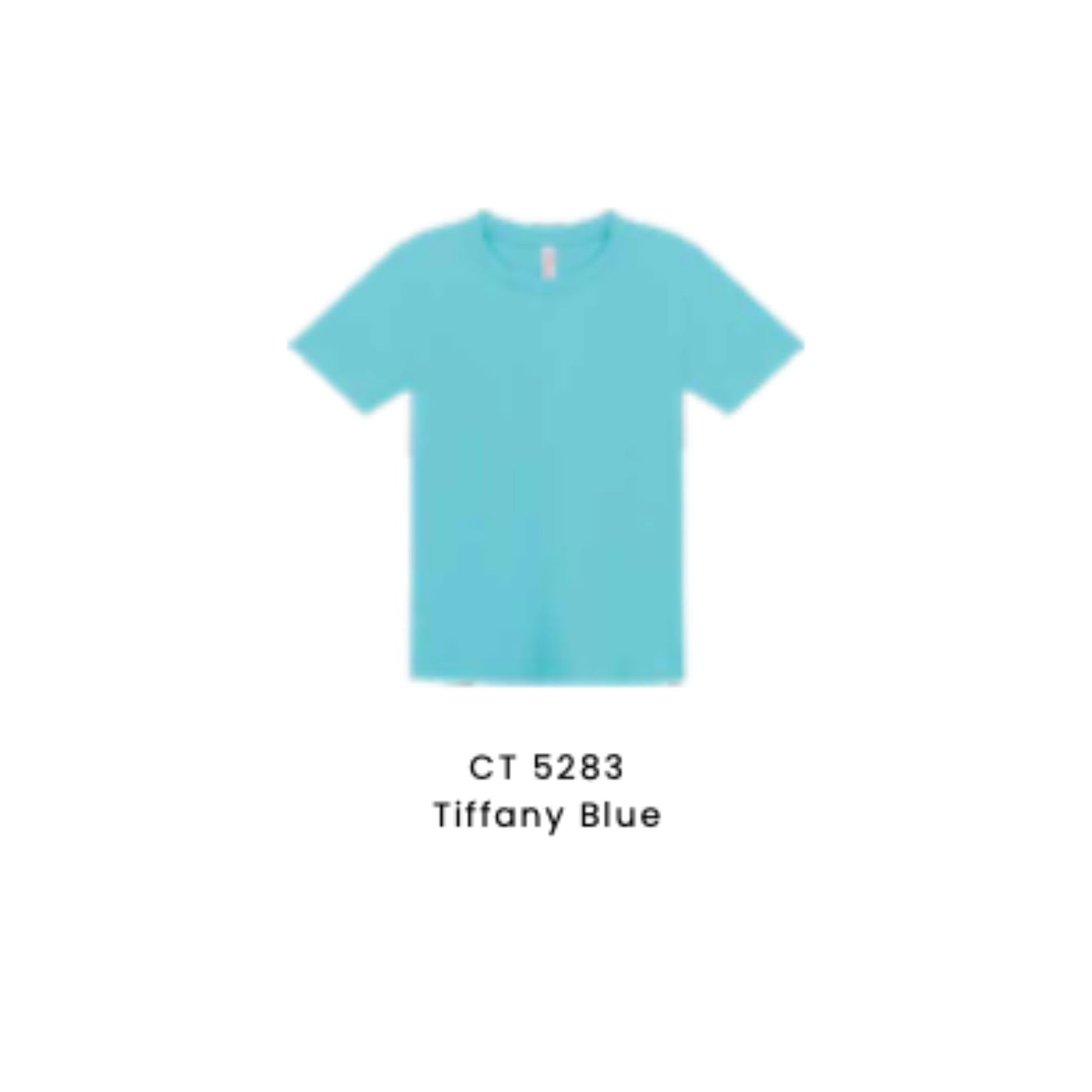 Custom T-Shirt - Kids Comfy Cotton Short Sleeve | Plain | Tiffany Blue | CT5283