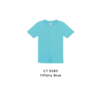 Custom T-Shirt - Kids Comfy Cotton Short Sleeve | Plain | Tiffany Blue | CT5283