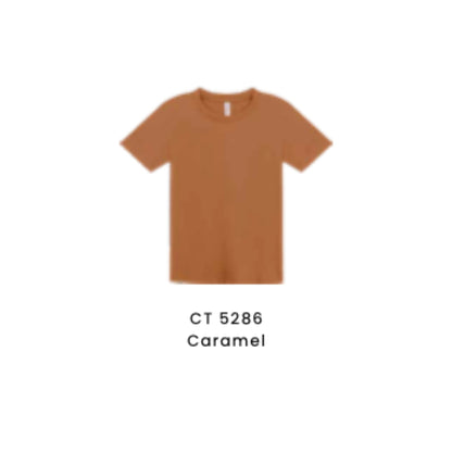 Custom T-Shirt - Kids Comfy Cotton Short Sleeve | Plain | Caramel | CT5286