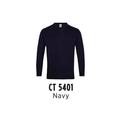 Custom T-Shirt Long Sleeve - Unisex Comfy Cotton Long Sleeve T-Shirt | Plain | Navy | CT5401