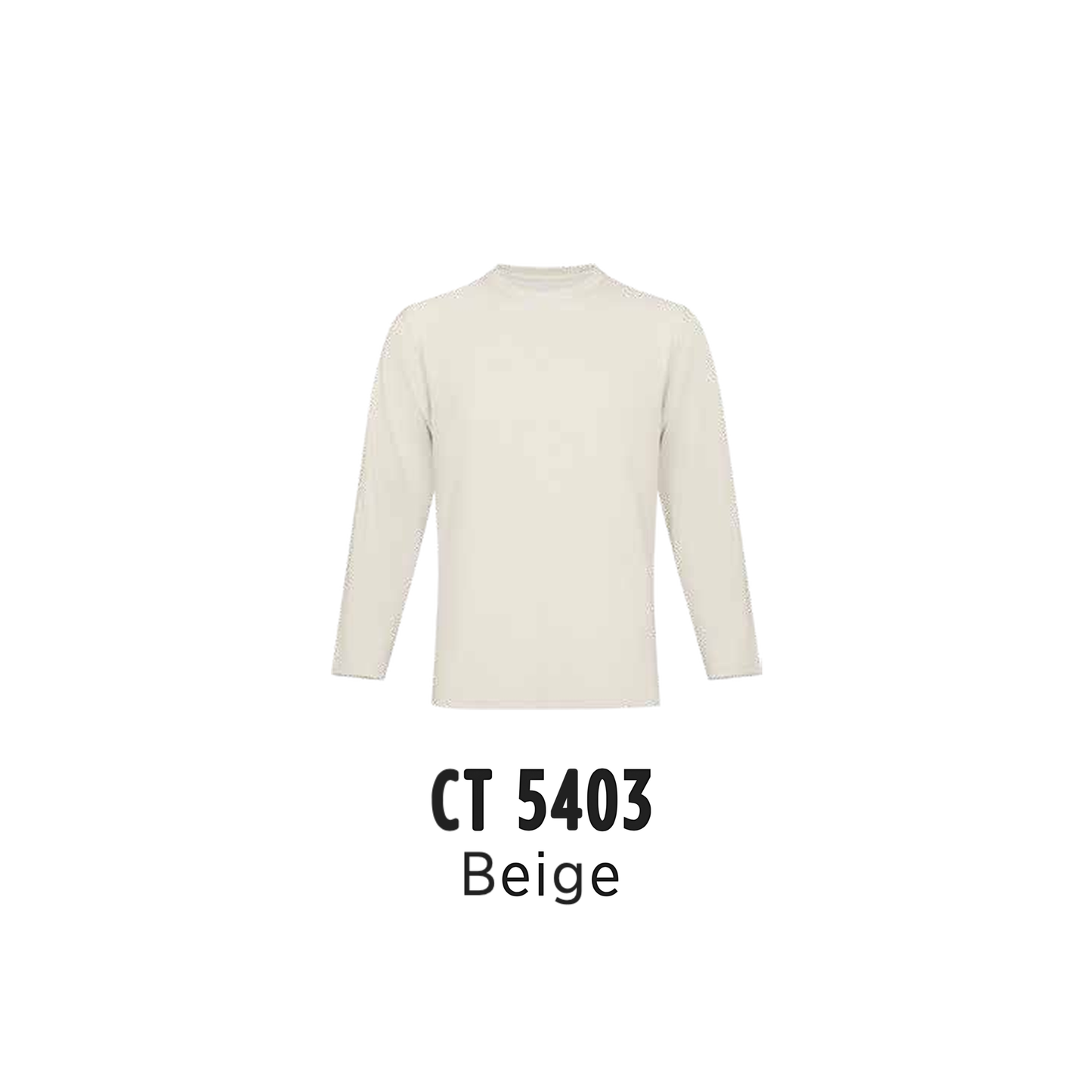 Custom T-Shirt Long Sleeve - Unisex Comfy Cotton Long Sleeve T-Shirt | Plain | Beige | CT5403