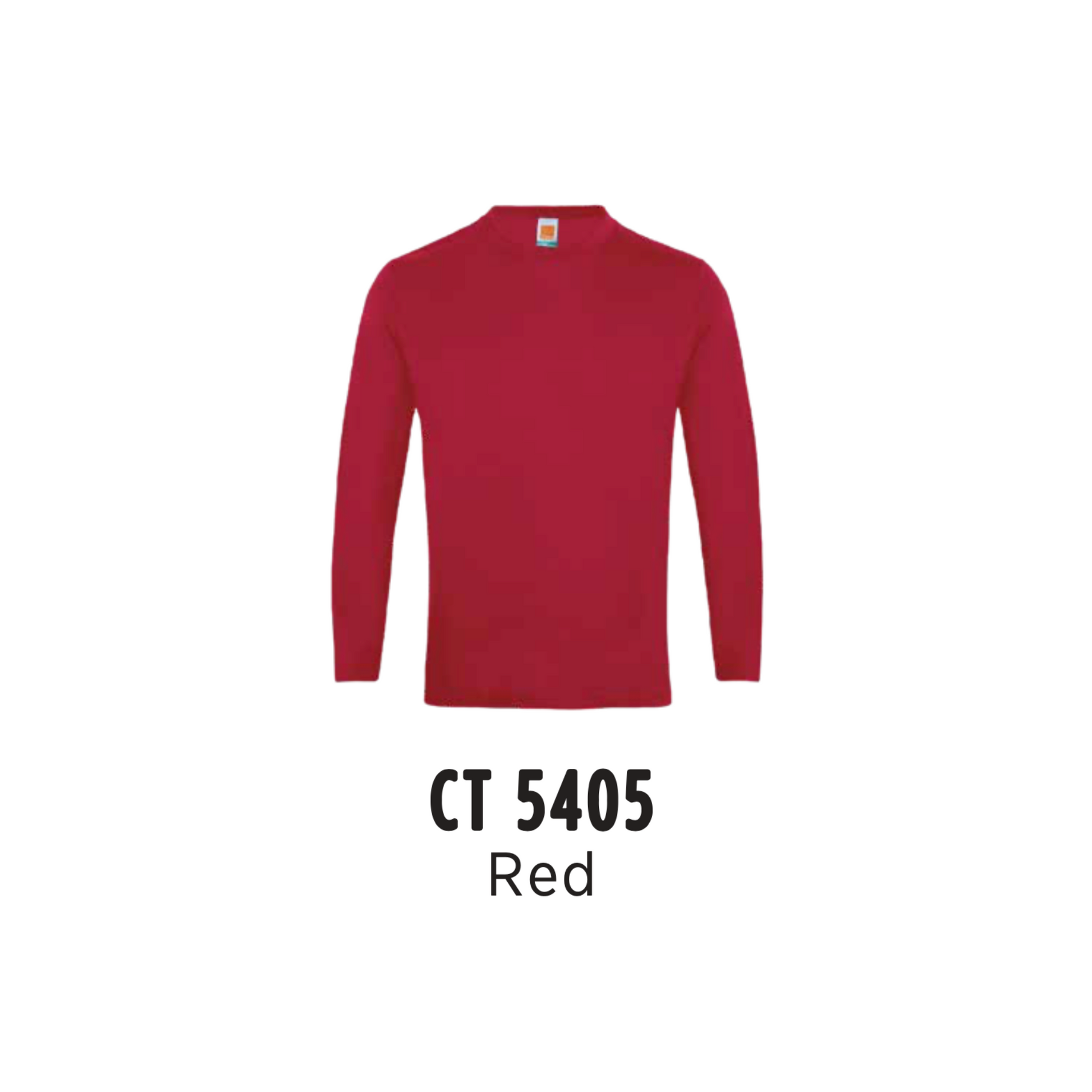 Custom T-Shirt Long Sleeve - Unisex Comfy Cotton Long Sleeve T-Shirt | Plain | Red | CT5405