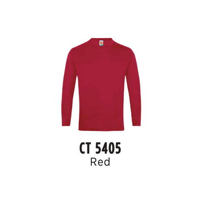 Custom T-Shirt Long Sleeve - Unisex Comfy Cotton Long Sleeve T-Shirt | Plain | Red | CT5405