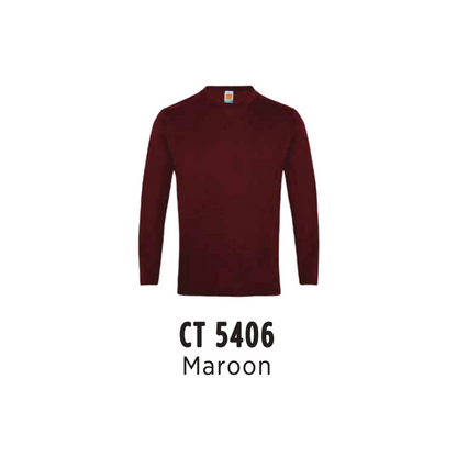 Custom T-Shirt Long Sleeve - Unisex Comfy Cotton Long Sleeve T-Shirt | Plain | Maroon | CT5406