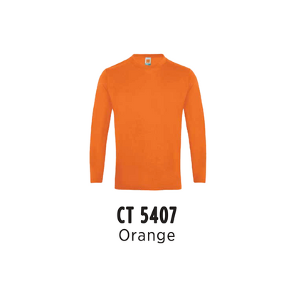 Custom T-Shirt Long Sleeve - Unisex Comfy Cotton Long Sleeve T-Shirt | Plain | Orange | CT5407