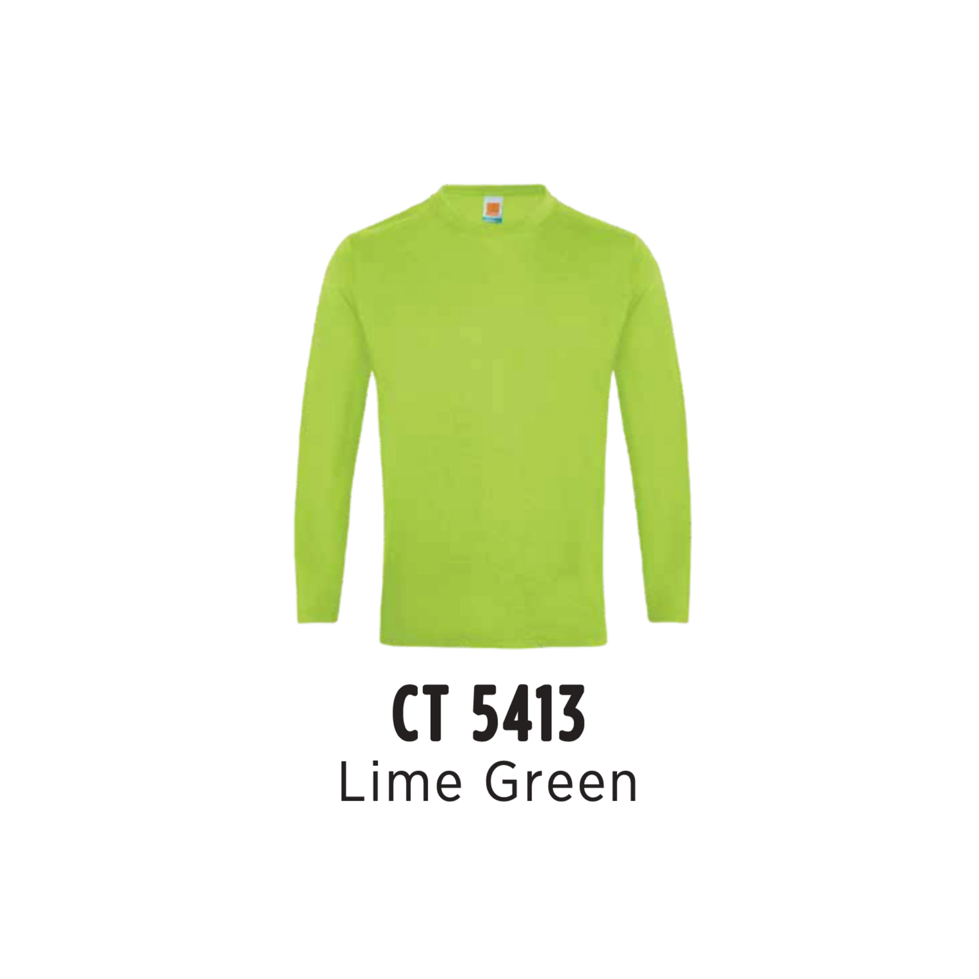 Custom T-Shirt Long Sleeve - Unisex Comfy Cotton Long Sleeve T-Shirt | Plain | Lime Green | CT5413