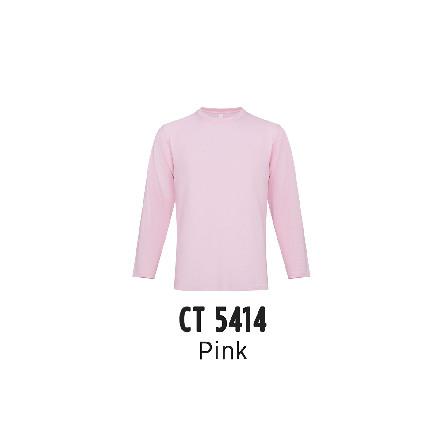 Custom T-Shirt Long Sleeve - Unisex Comfy Cotton Long Sleeve T-Shirt | Plain | Pink | CT5414