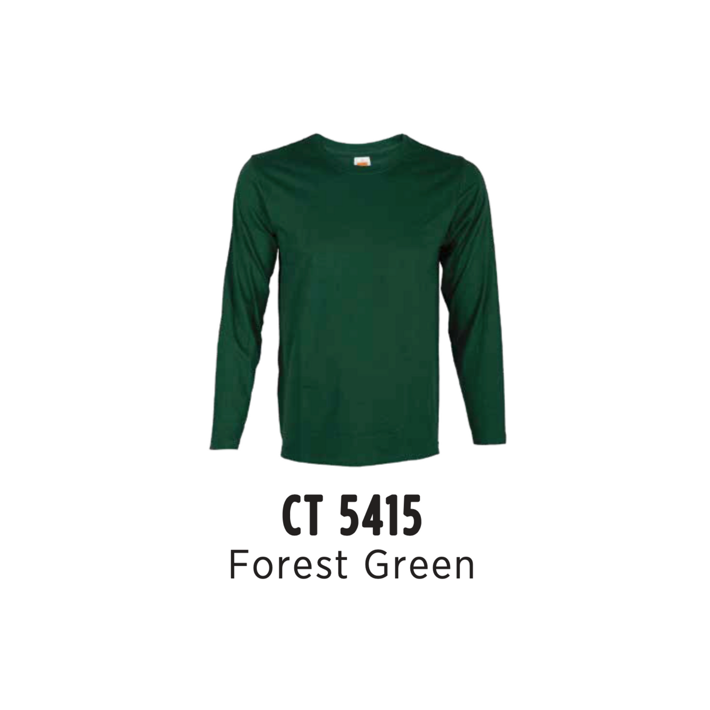 Custom T-Shirt Long Sleeve - Unisex Comfy Cotton Long Sleeve T-Shirt | Plain | Forest Green | CT5415