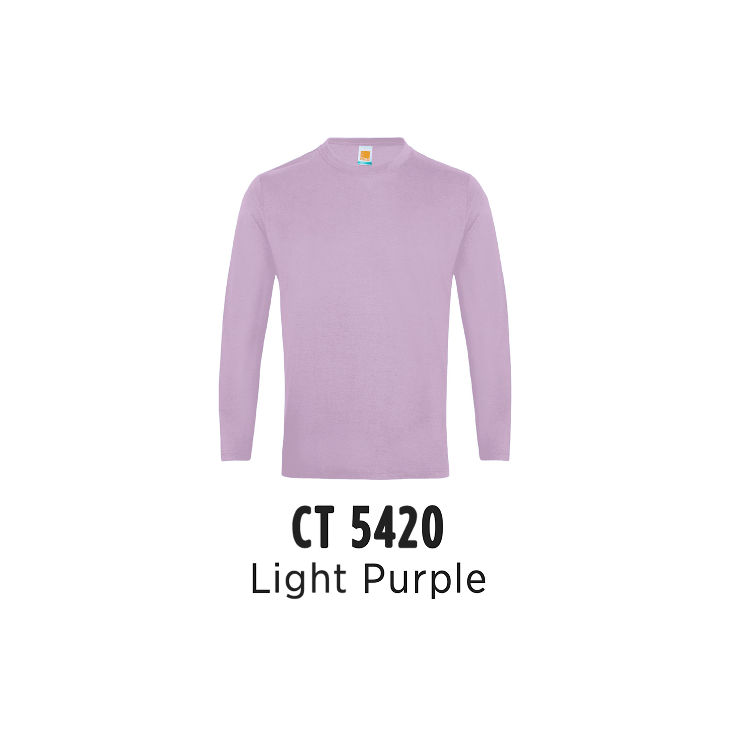 Custom T-Shirt Long Sleeve - Unisex Comfy Cotton Long Sleeve T-Shirt | Plain | Light Purple | CT5420
