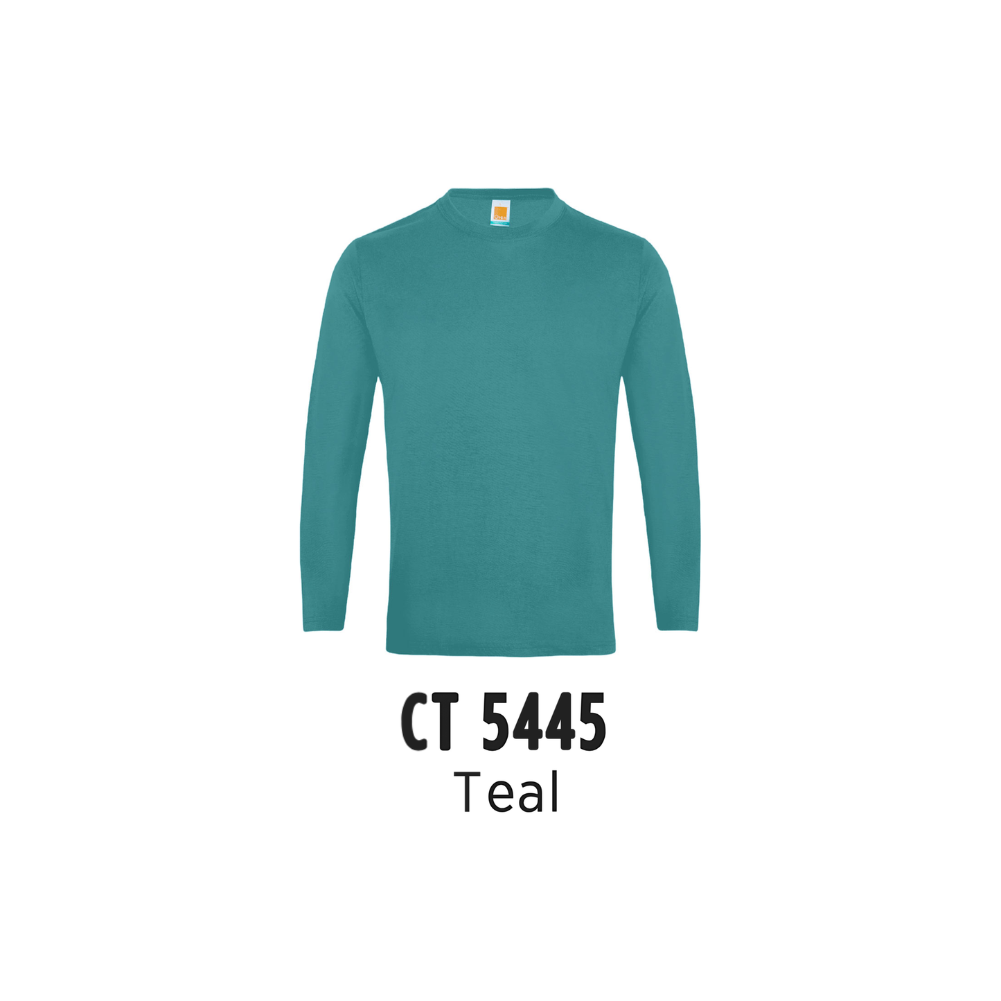 Custom T-Shirt Long Sleeve - Unisex Comfy Cotton Long Sleeve T-Shirt | Plain | Teal | CT5445