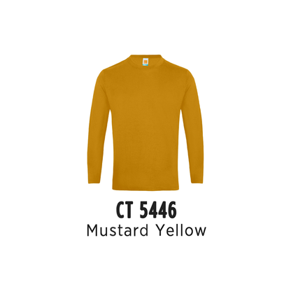 Custom T-Shirt Long Sleeve - Unisex Comfy Cotton Long Sleeve T-Shirt | Plain | Mustard Yellow | CT5446
