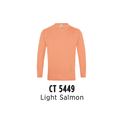 Custom T-Shirt Long Sleeve - Unisex Comfy Cotton Long Sleeve T-Shirt | Plain | Light Salmon | CT5449
