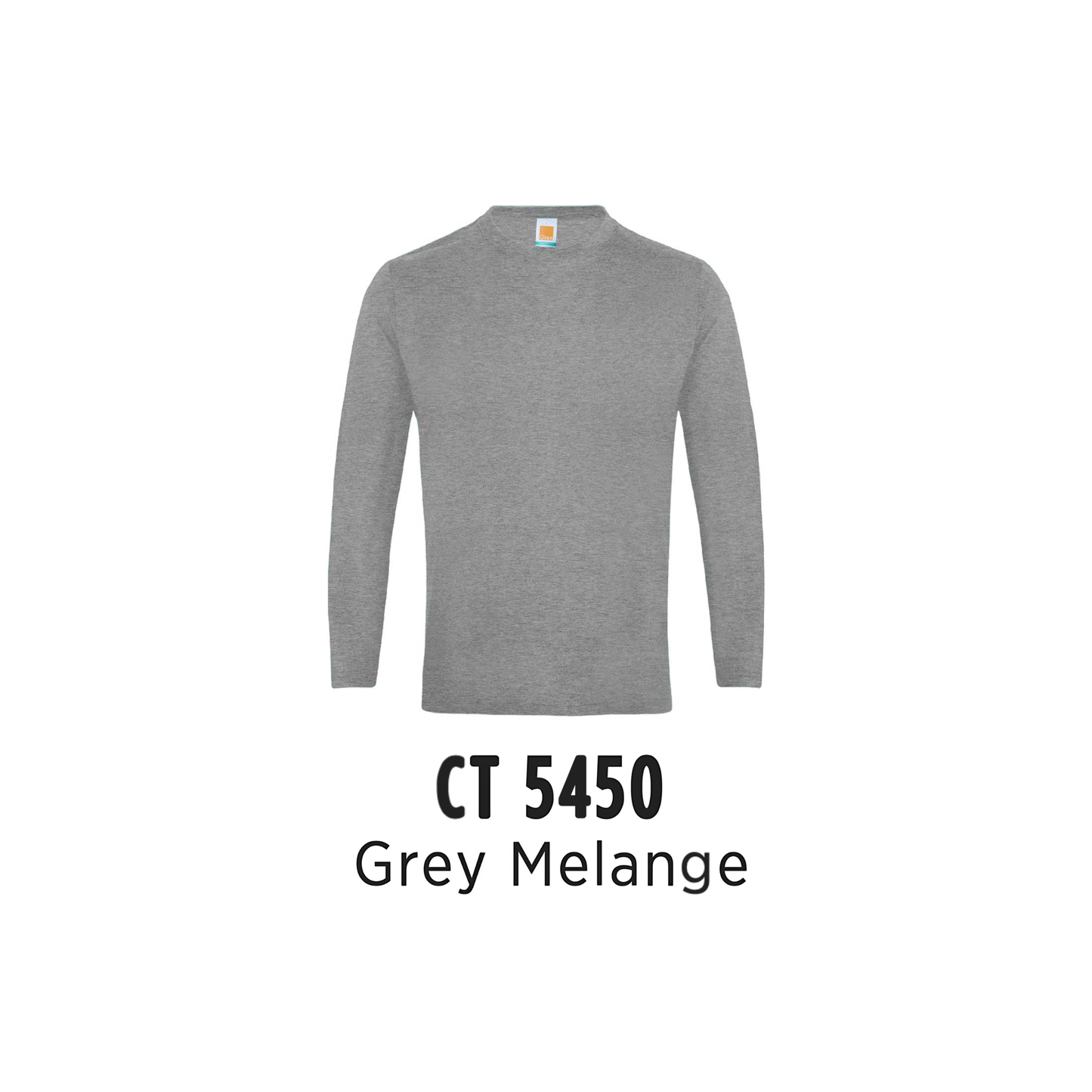 Custom T-Shirt Long Sleeve - Unisex Comfy Cotton Long Sleeve T-Shirt | Plain | Grey Melange | CT5450