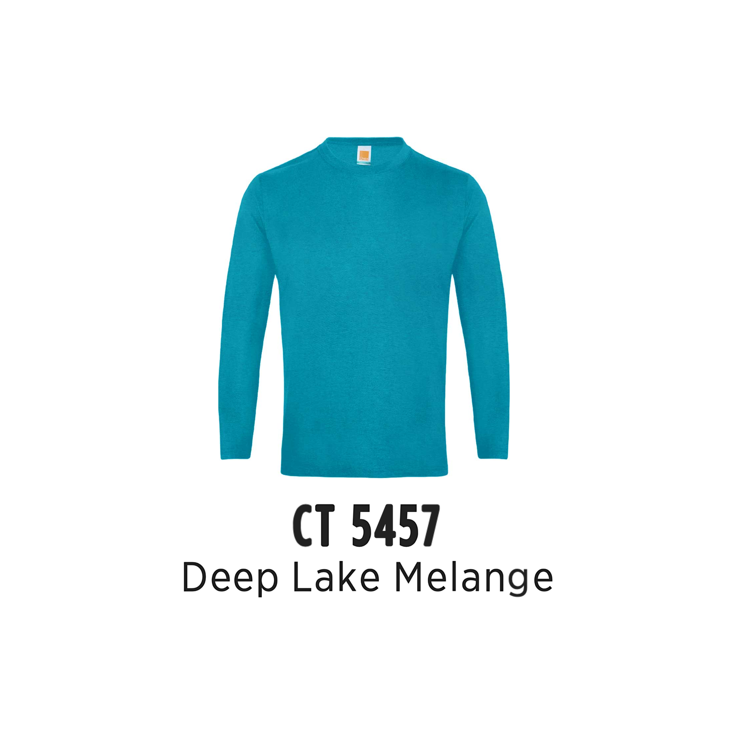Custom T-Shirt Long Sleeve - Unisex Comfy Cotton Long Sleeve T-Shirt | Plain | Deep Lake Melange | CT5457