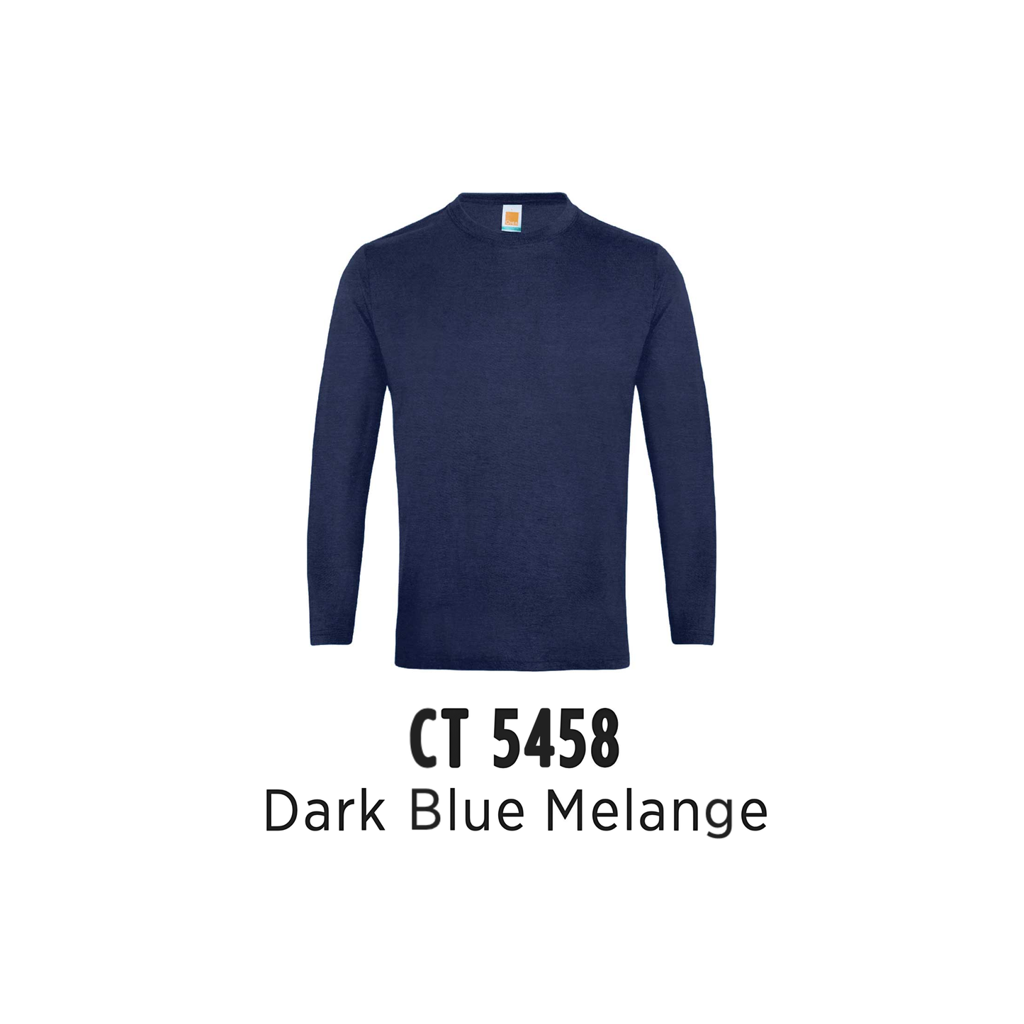 Custom T-Shirt Long Sleeve - Unisex Comfy Cotton Long Sleeve T-Shirt | Plain | Dark Blue Melange | CT5458