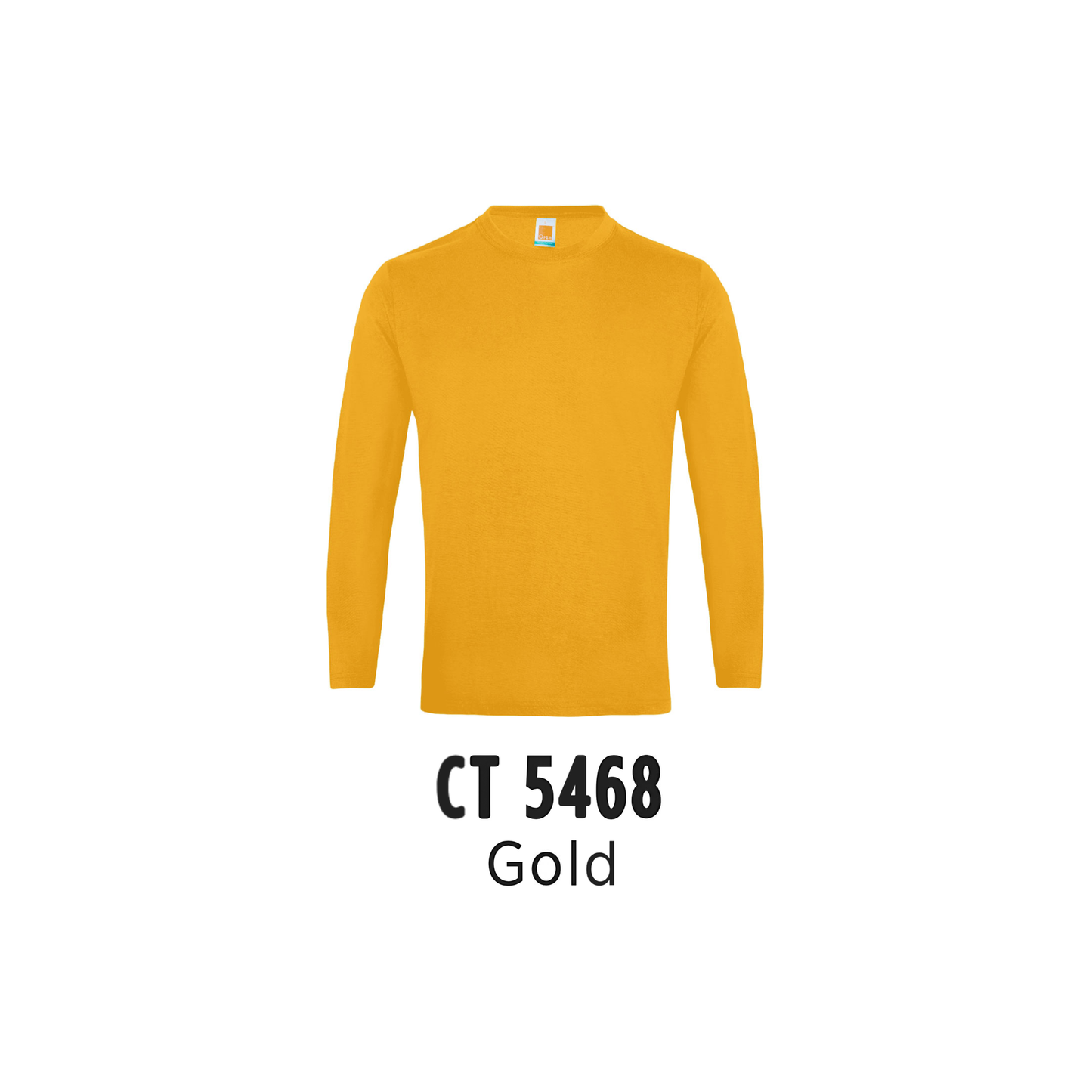 Custom T-Shirt Long Sleeve - Unisex Comfy Cotton Long Sleeve T-Shirt | Plain | Gold | CT5468