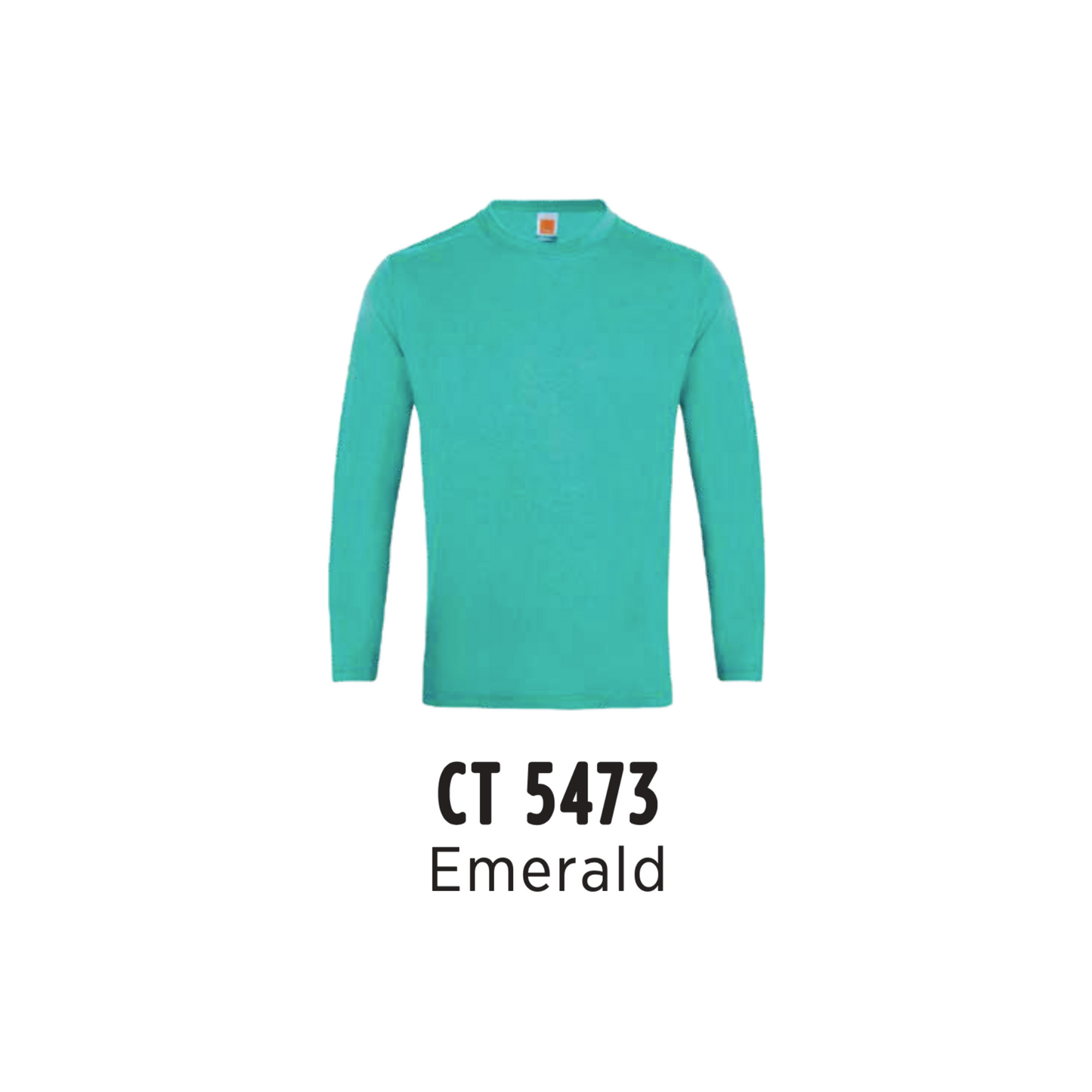 Custom T-Shirt Long Sleeve - Unisex Comfy Cotton Long Sleeve T-Shirt | Plain | Emerald | CT5473