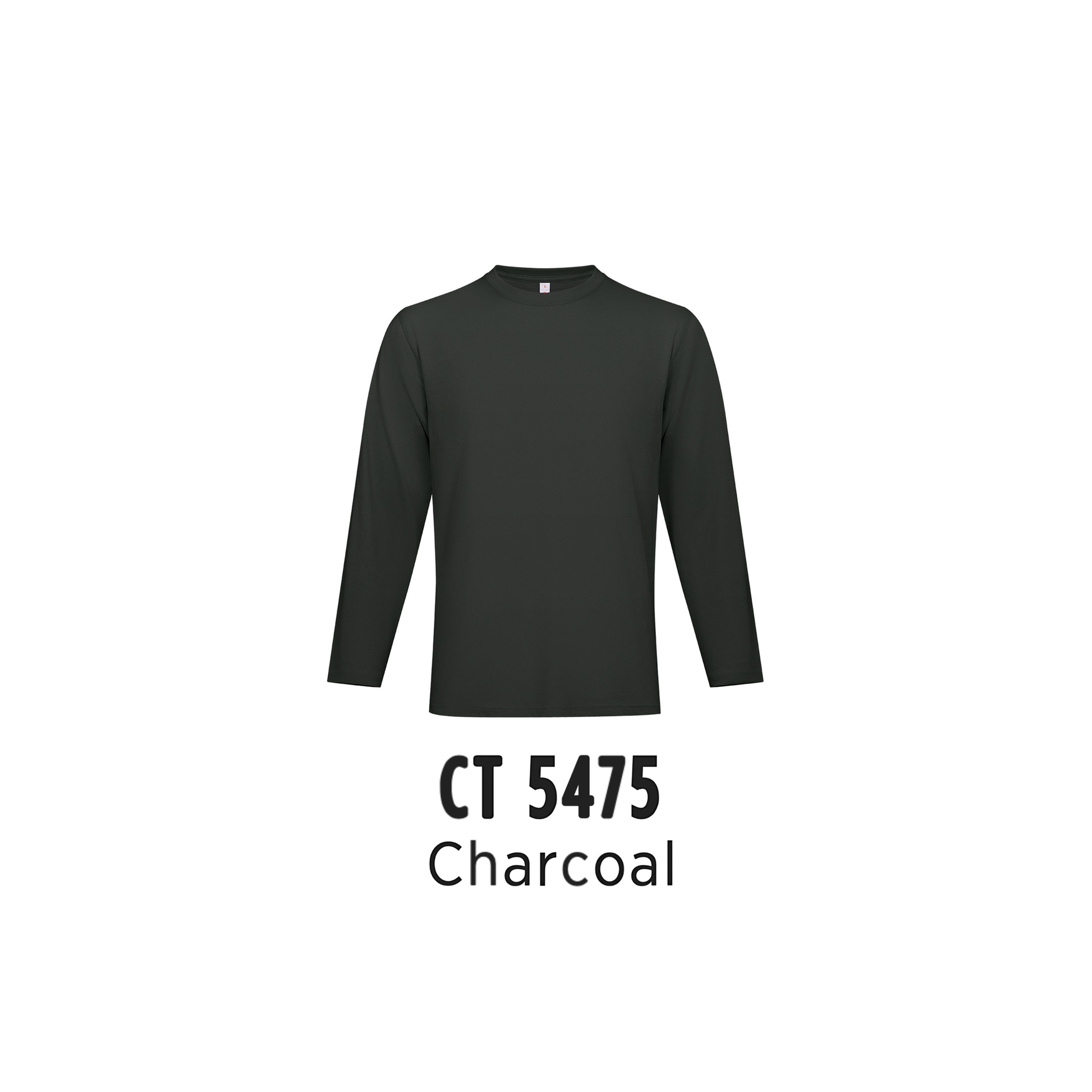 Custom T-Shirt Long Sleeve - Unisex Comfy Cotton Long Sleeve T-Shirt | Plain | Charcoal | CT5475