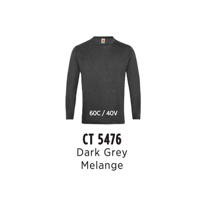 Custom T-Shirt Long Sleeve - Unisex Comfy Cotton Long Sleeve T-Shirt | Plain | Dark Grey Melange | CT5476