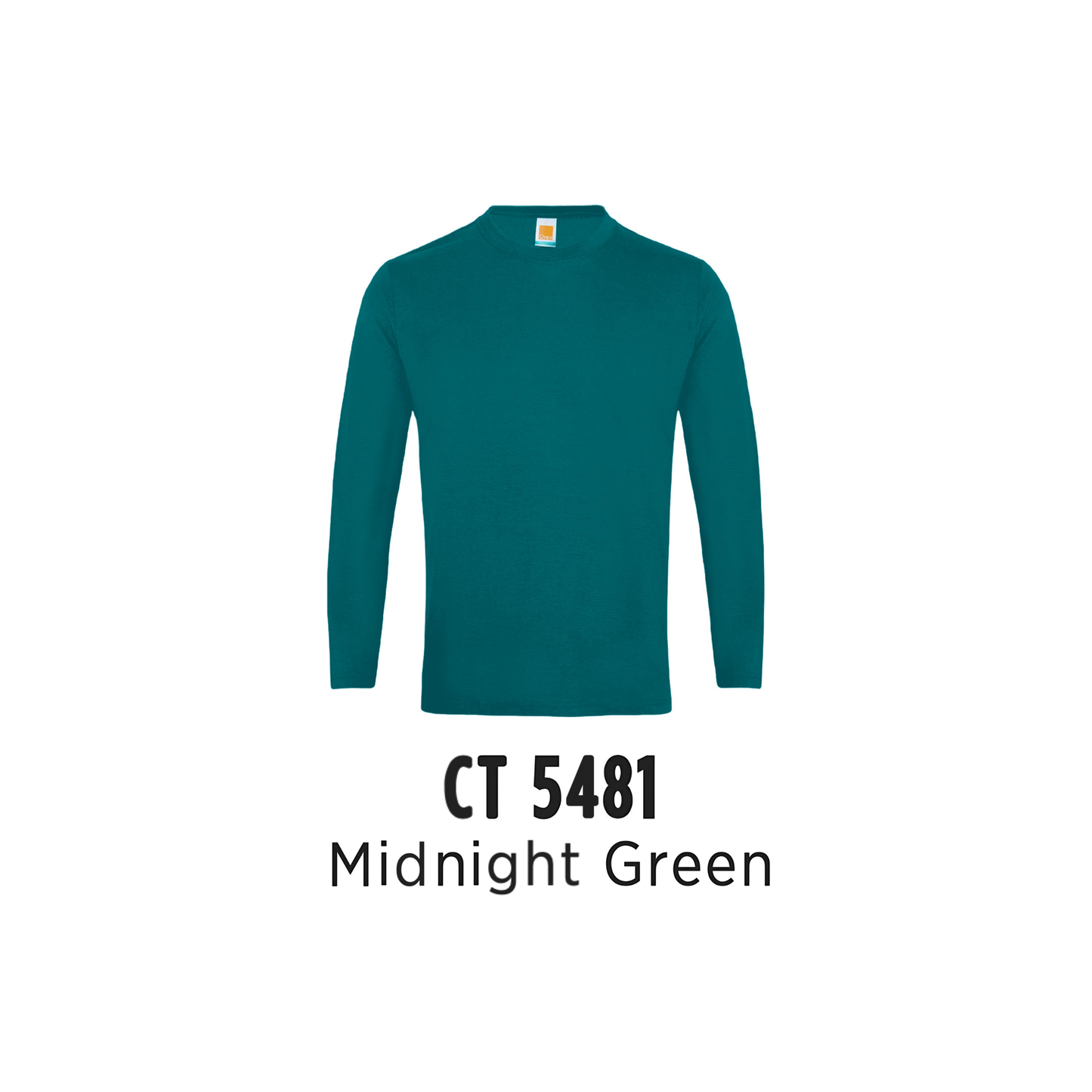 Custom T-Shirt Long Sleeve - Unisex Comfy Cotton Long Sleeve T-Shirt | Plain | Midnight Green | CT5481