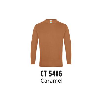 Custom T-Shirt Long Sleeve - Unisex Comfy Cotton Long Sleeve T-Shirt | Plain | Caramel | CT5486