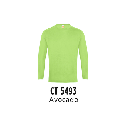 Custom T-Shirt Long Sleeve - Unisex Comfy Cotton Long Sleeve T-Shirt | Plain | Avocado | CT5493