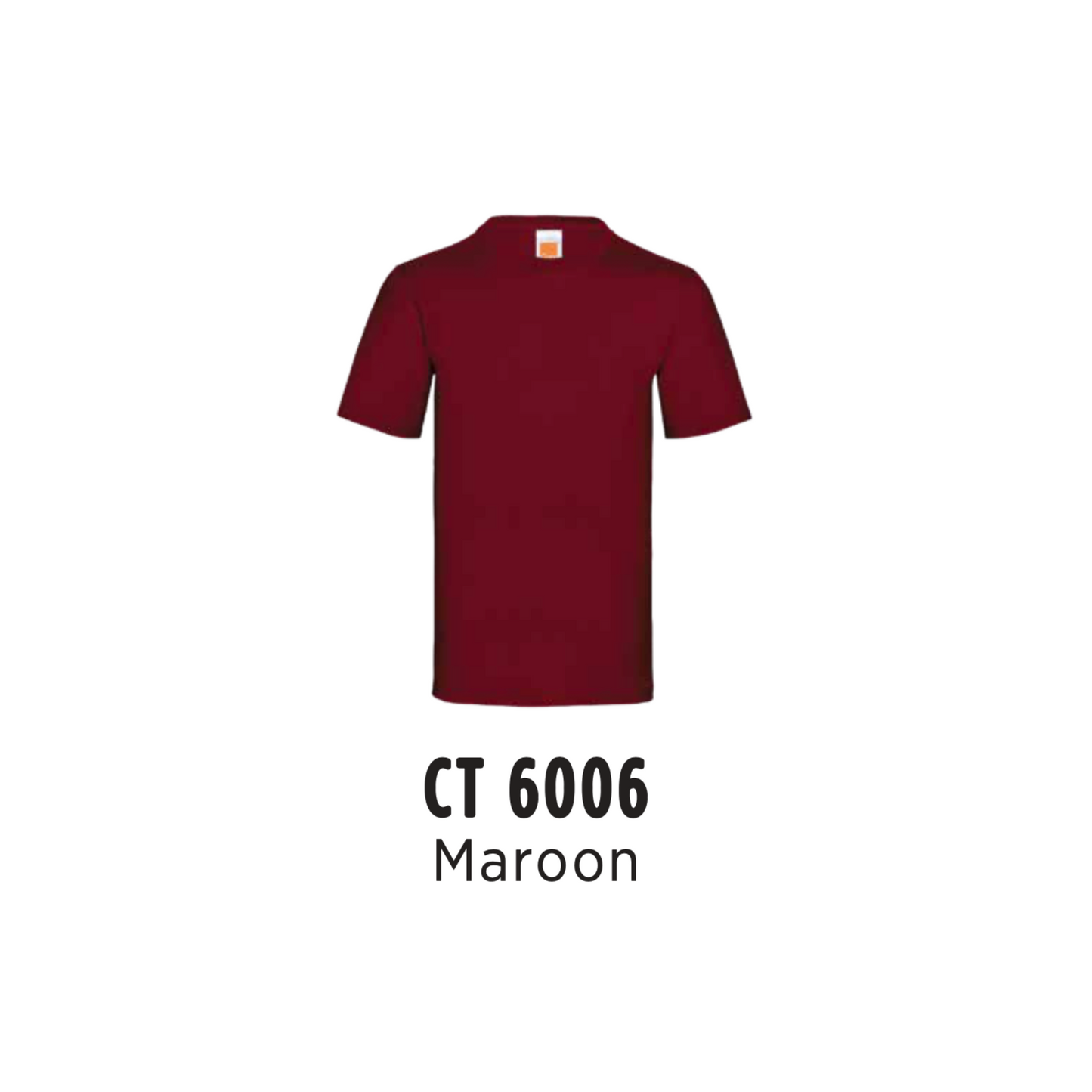 Custom T-Shirt - Unisex Superior Cotton Short Sleeve T-Shirt | Plain | Maroon | CT6006