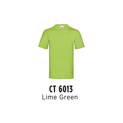 Custom T-Shirt - Unisex Superior Cotton Short Sleeve T-Shirt | Plain | Lime Green | CT6013