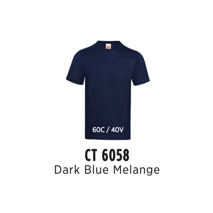 Custom T-Shirt - Unisex Superior Cotton Short Sleeve T-Shirt | Plain | Dark Blue Melange | CT6058