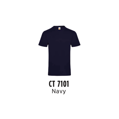 Custom T-Shirt - Unisex Superb Cotton Short Sleeve T-Shirt | Plain | Navy | CT7101