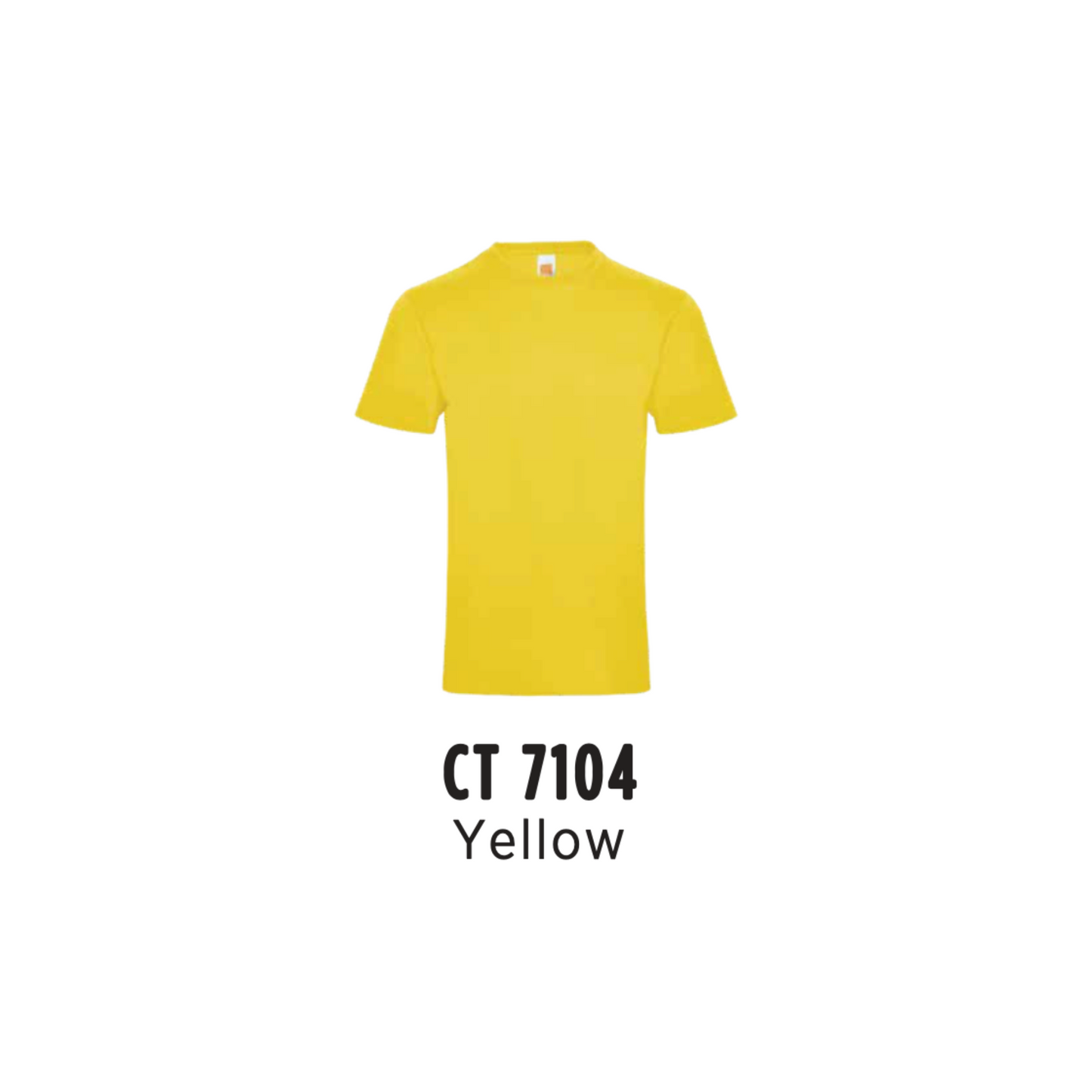 Custom T-Shirt - Unisex Superb Cotton Short Sleeve T-Shirt | Plain | Yellow | CT7104