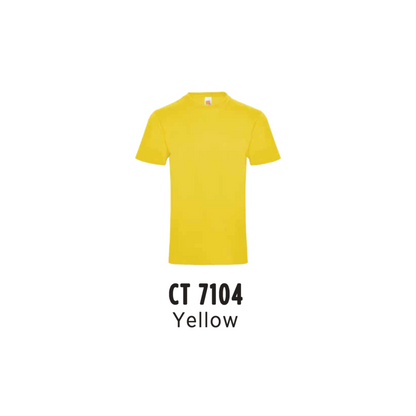 Custom T-Shirt - Unisex Superb Cotton Short Sleeve T-Shirt | Plain | Yellow | CT7104