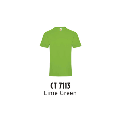 Custom T-Shirt - Unisex Superb Cotton Short Sleeve T-Shirt | Plain | Lime Green | CT7113