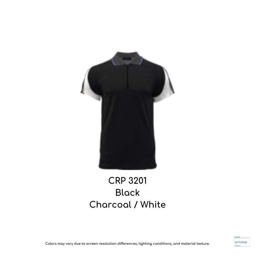 Dynamic Polo Unisex 160gsm CRP3201 black charcoal white