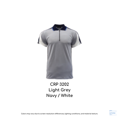 Dynamic Polo Unisex 160gsm CRP3202 light grey navy white
