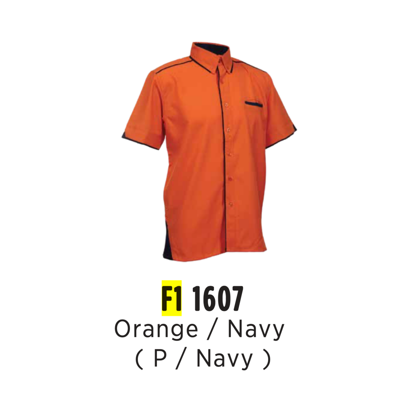 Uniform - Corporate | Unisex | Short Sleeve | 200gsm | Orange/Navy (P/Navy) | F11607