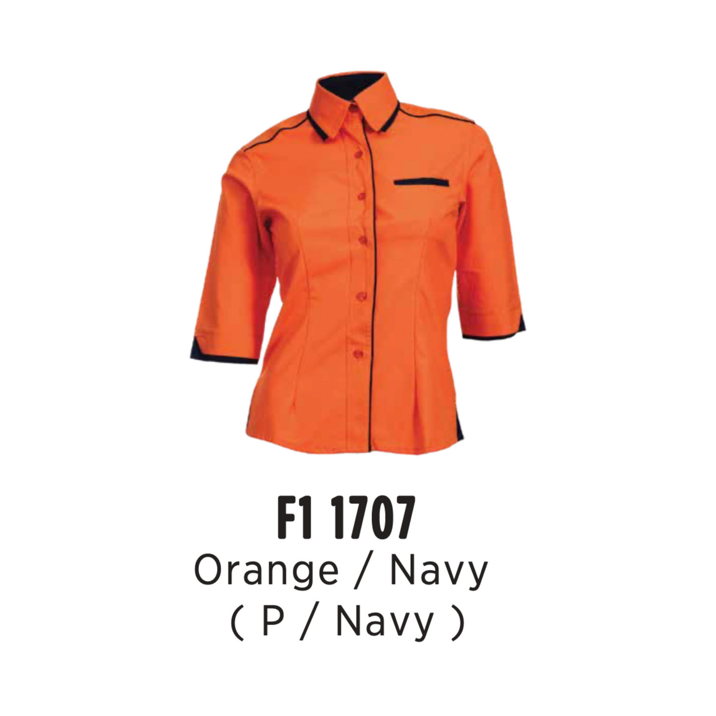 Uniform - Corporate | Female | 200gsm | Orange/Navy (P/Navy) | F11707