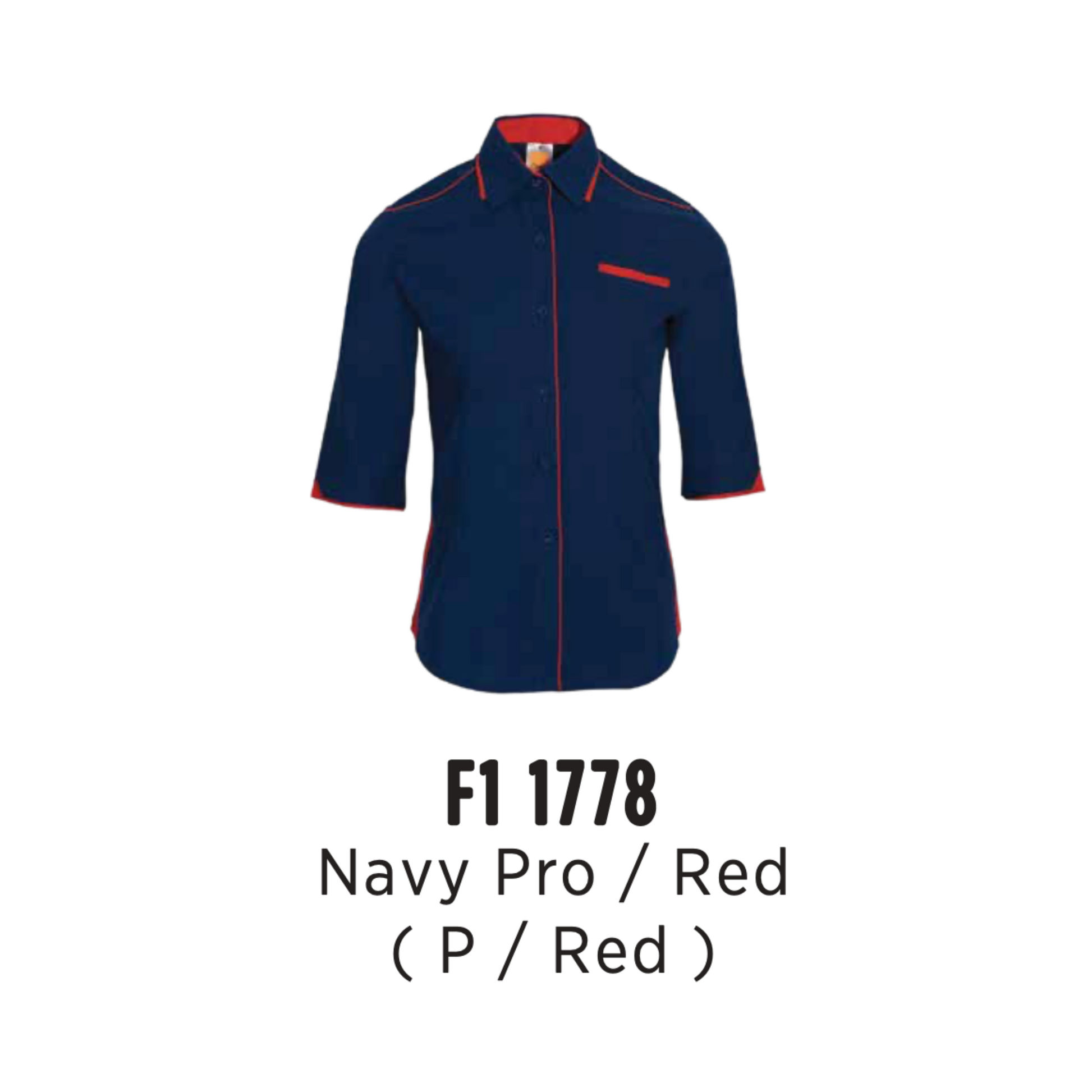 Uniform - Corporate | Female | 200gsm | Navy Pro/Red (P/Red) | F11778